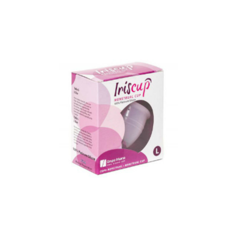 IRISCUP COPA MESTRUAL ROSA GRANDE BOLSA ESTERILIZADORA GRATIS