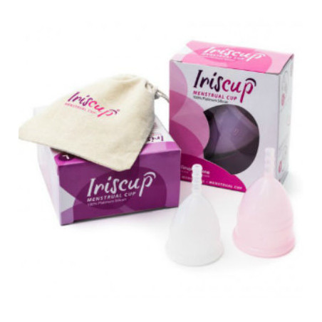 IRISCUP COPA MESTRUAL ROSA GRANDE BOLSA ESTERILIZADORA GRATIS