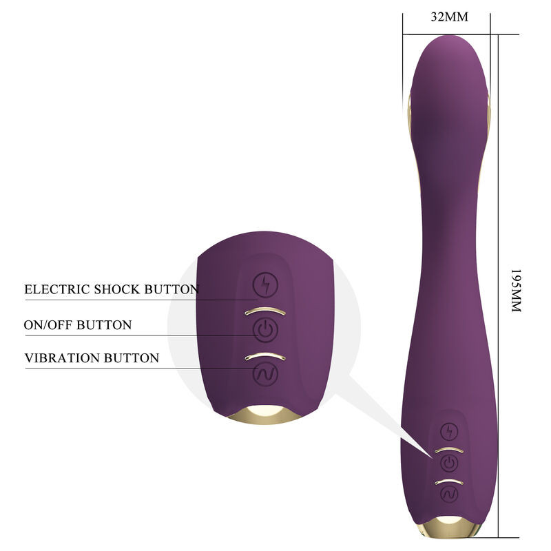 PRETTY LOVE HECTOR VIBRADOR ELECTROSHOCK POR CONTROL POR APP LILA