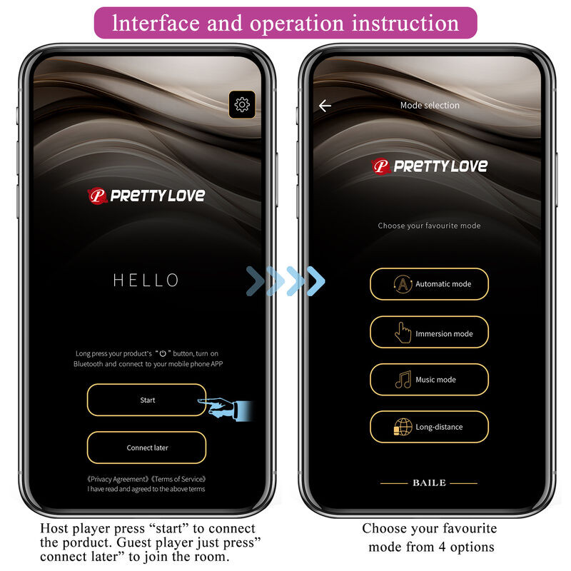 PRETTY LOVE HECTOR VIBRADOR ELECTROSHOCK POR CONTROL POR APP LILA