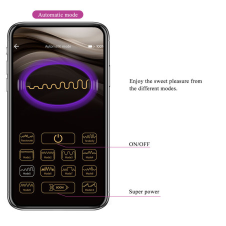PRETTY LOVE HECTOR VIBRADOR ELECTROSHOCK POR CONTROL POR APP LILA