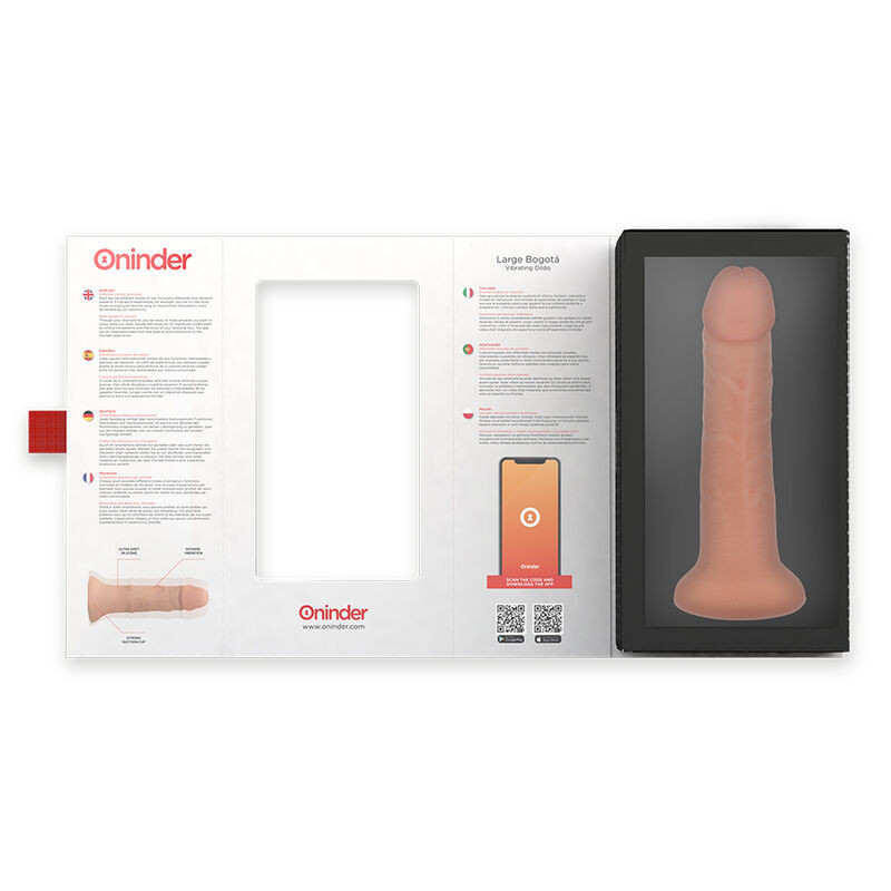 ONINDER LARGE BOGOTA DILDO VIBRADOR 9 VELOCIDADES NATURAL 22 CM O 45 CM APP GRATUITA