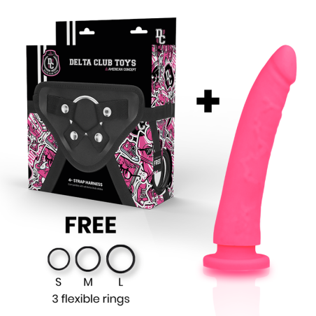 DELTA CLUB TOYS ARNES DILDO ROSA SILICONA MEDICA 17 CM O 3 CM