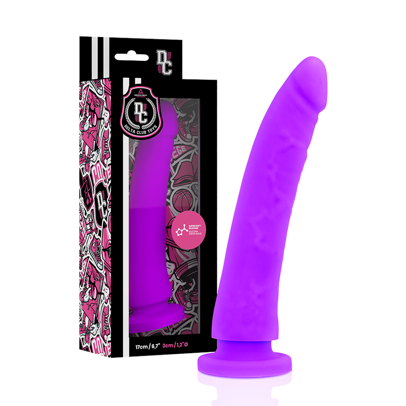 DELTA CLUB TOYS ARNES DILDO LILA SILICONA MEDICA 17 CM O 3 CM