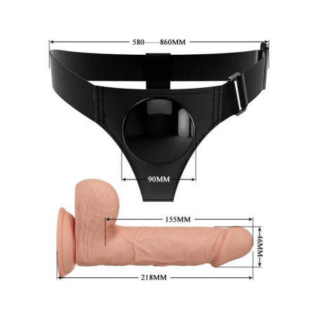 PRETTY LOVE HARNESS BRIEFS ARNES UNIVERSAL CON DILDO JERRY 218 CM NATURAL