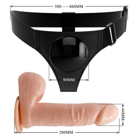 PRETTY LOVE HARNESS BRIEFS ARNES UNIVERSAL CON DILDO TOM 20 CM NATURAL