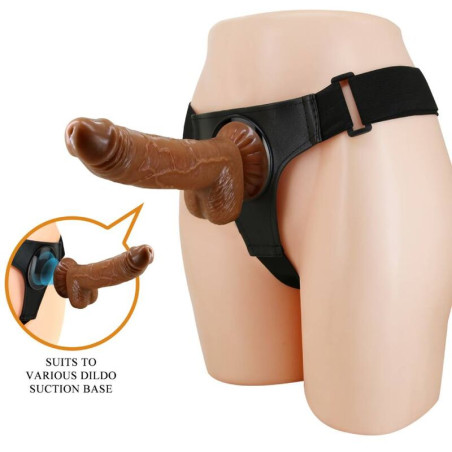 PRETTY LOVE HARNESS BRIEFS ARNES UNIVERSAL CON DILDO MICHEAL 20 CM NEGRO
