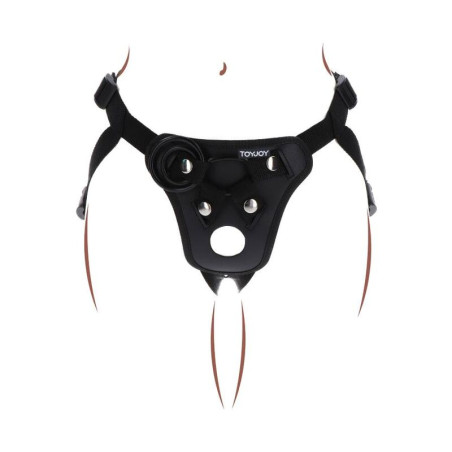 GET REAL STRAP ON PLEASURE HARNES NEGRO