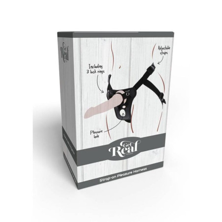 GET REAL STRAP ON PLEASURE HARNES NEGRO