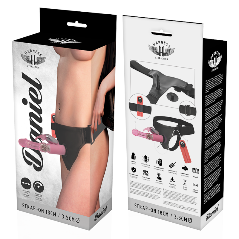 HARNESS ATTRACTION ARNES DANIEL CON VIBRACION Y ROTACION 18 CM O 35 CM