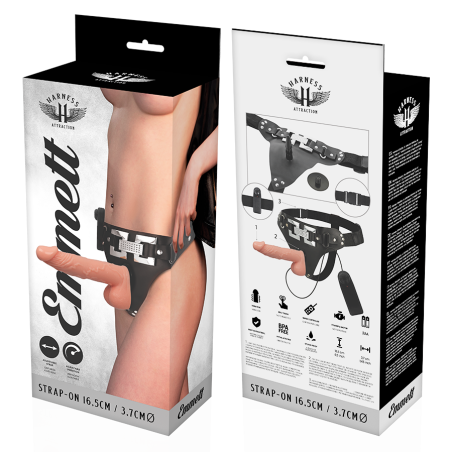 HARNESS ATTRACTION ARNES EMMETT REALISTICO VIBRADOR 165 CM O 37 CM