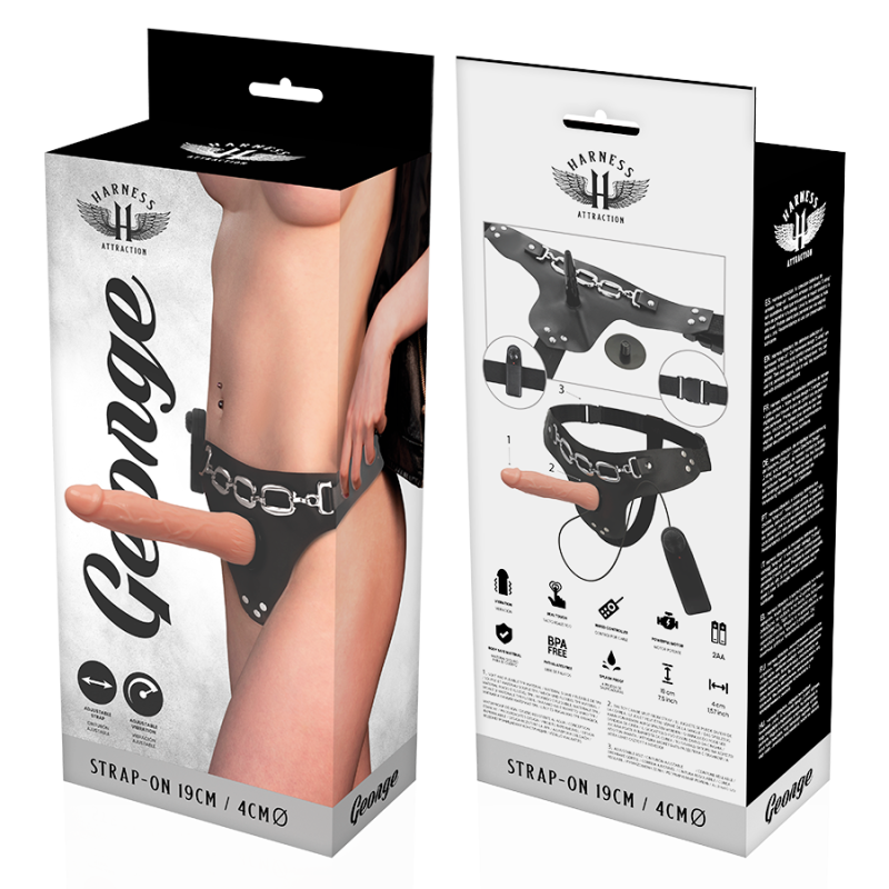 HARNESS ATTRACTION ARNES GEORGE REALISTICO VIBRADOR 19 CM O 4 CM