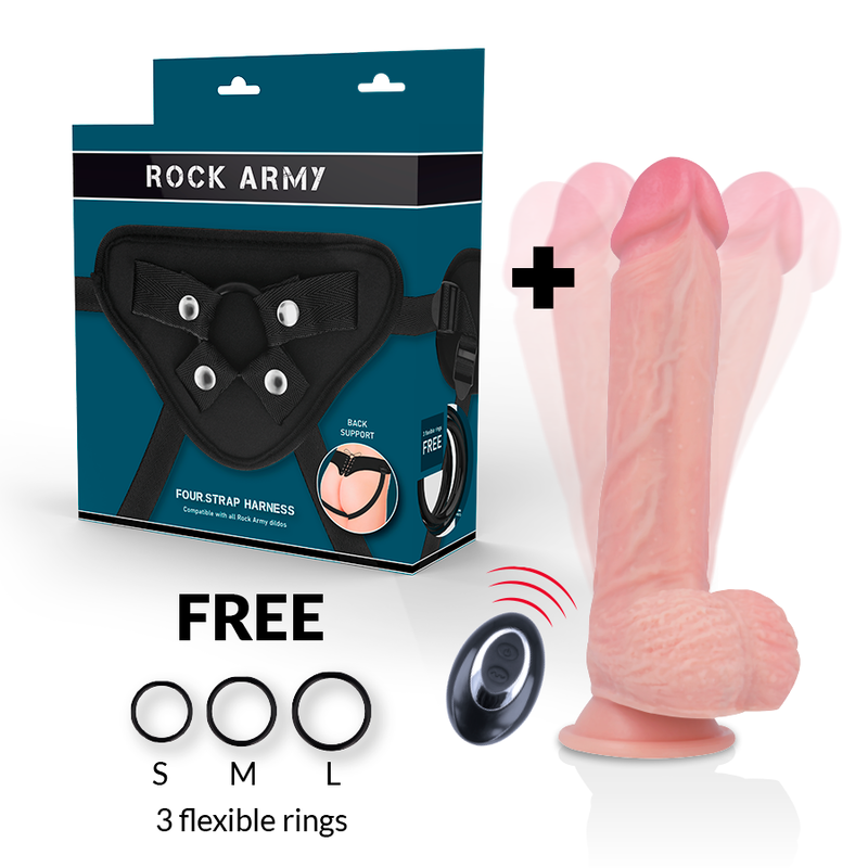 ROCKARMY ARNES LIQUID SILICONE VIBRADOR CONTROL REMOTO PREMIUM APACHE 205 CM O 462 CM