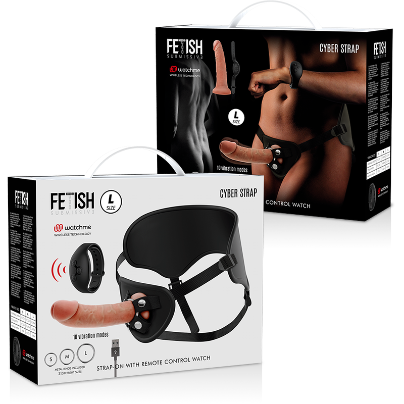 FETISH SUBMISSIVE CYBER STRAP ARNES CON DILDO CONTROL REMOTO TECNOLOGIA WATCHME L