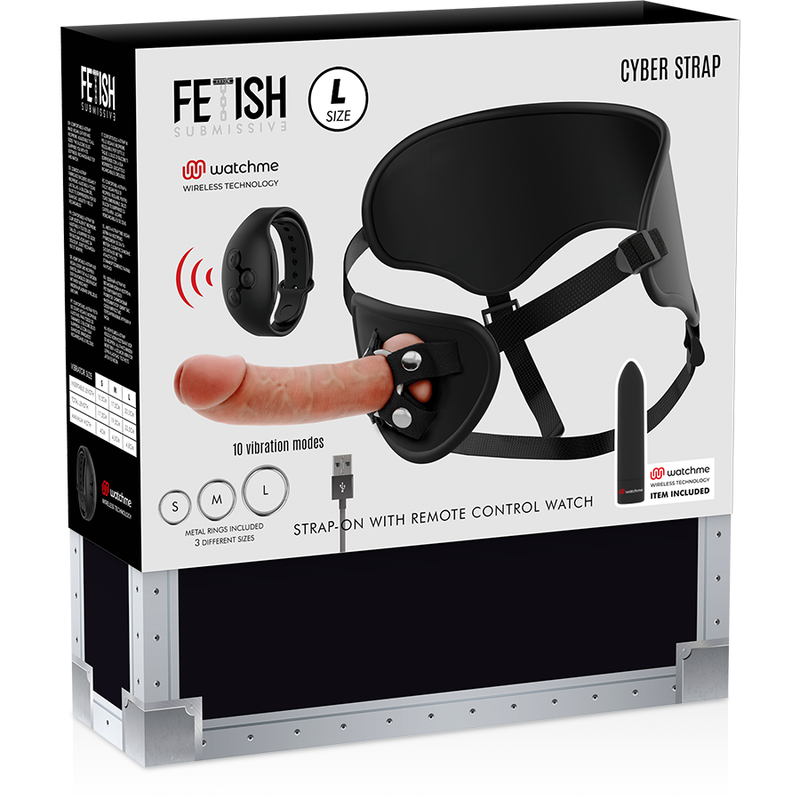 FETISH SUBMISSIVE CYBER STRAP ARNES CON DILDO Y BALA CONTROL REMOTO TECNOLOGIA WATCHME L
