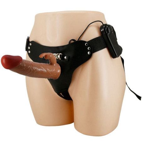 PRETTY LOVE MARION HARNESS BRIEFS UNIVERSAL CON DILDO VIBRACION 19 CM MULATO