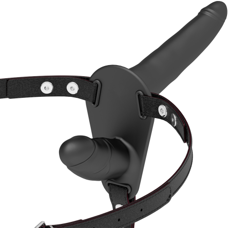 FETISH SUBMISSIVE HARNESS DOBLE PENETRACION NEGRO