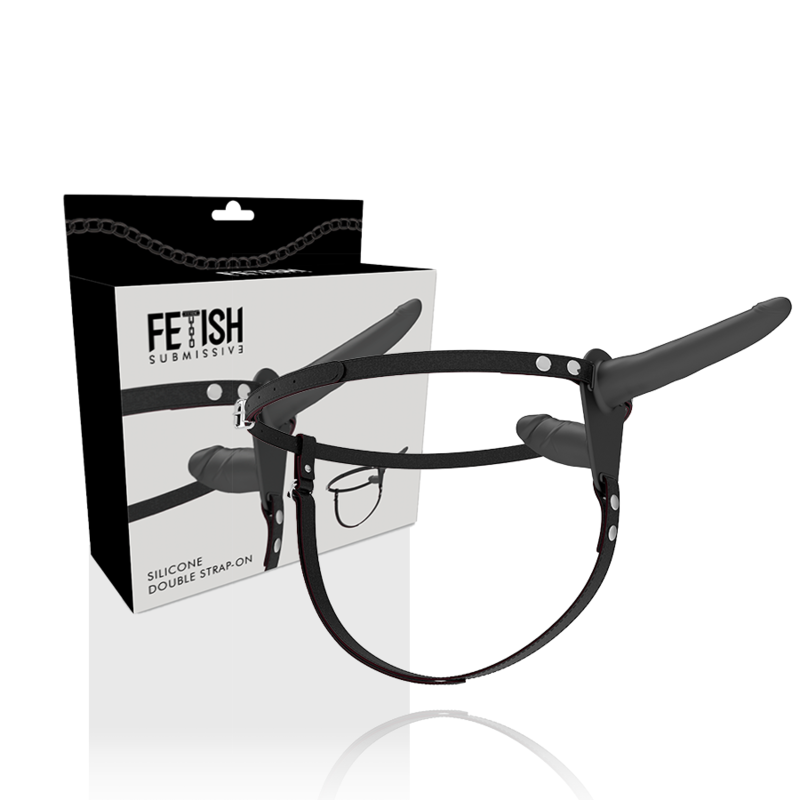 FETISH SUBMISSIVE HARNESS DOBLE PENETRACION NEGRO