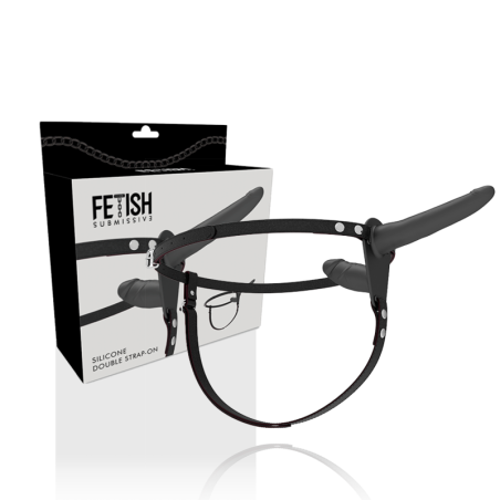 FETISH SUBMISSIVE HARNESS DOBLE PENETRACION NEGRO