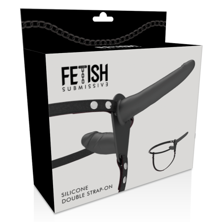 FETISH SUBMISSIVE HARNESS DOBLE PENETRACION NEGRO