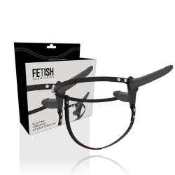 FETISH SUBMISSIVE HARNESS DOBLE PENETRACION VIBRADOR NEGRO 2