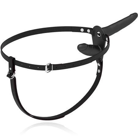 FETISH SUBMISSIVE HARNESS DOBLE PENETRACION VIBRADOR NEGRO