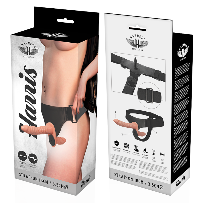 HARNESS ATTRACTION HARRIS DOBLE PENETRACION CON VIBRACION 18 CM O 35 CM