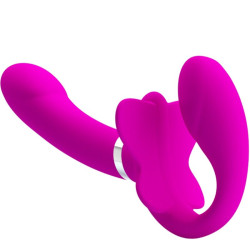 PRETTY LOVE VALERIE VIBRADOR DOBLE STRAP ON 12 VIBRACIONES MORADO 2