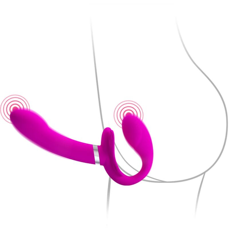 PRETTY LOVE VALERIE VIBRADOR DOBLE STRAP ON 12 VIBRACIONES MORADO