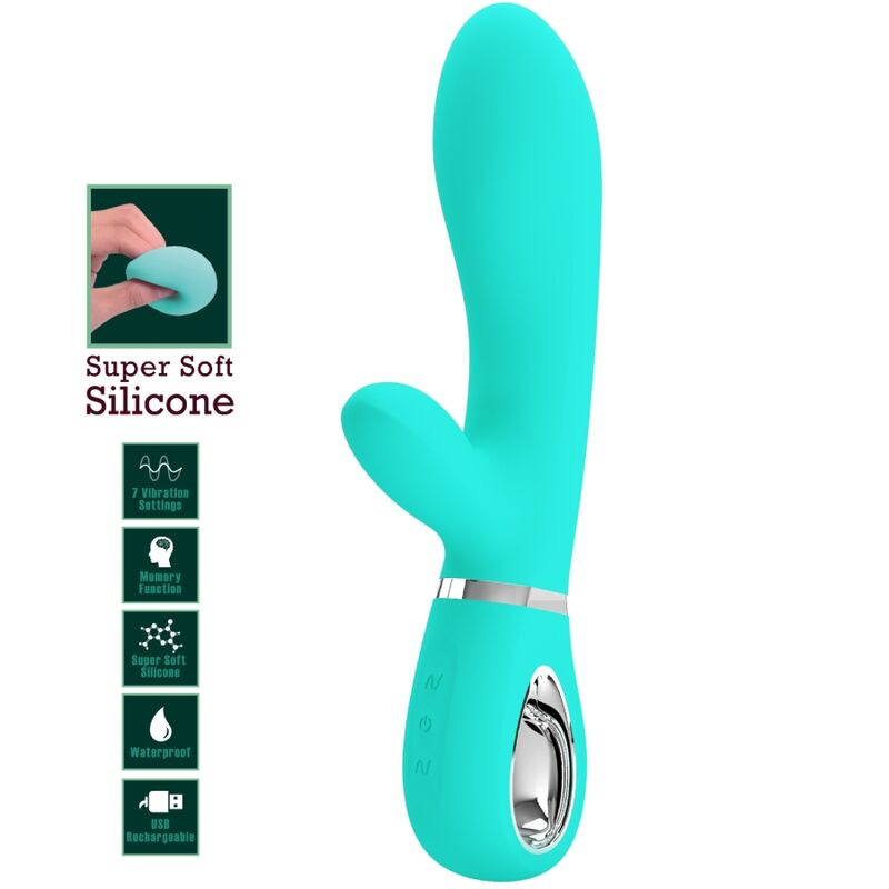 PRETTY LOVE THOMAS VIBRADOR PUNTO G MULTIFUNCION VERDE AGUA