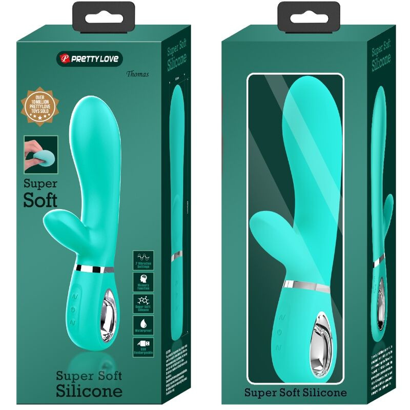 PRETTY LOVE THOMAS VIBRADOR PUNTO G MULTIFUNCION VERDE AGUA