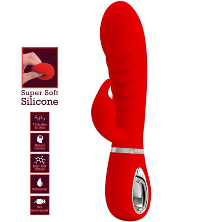 PRETTY LOVE PRESCOTT VIBRADOR PUNTO G MULTIFUNCION ROJO