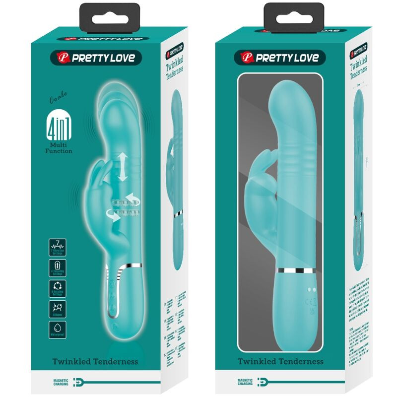 PRETTY LOVE VIBRADOR COALE RABBIT PERLAS VERDE AGUA