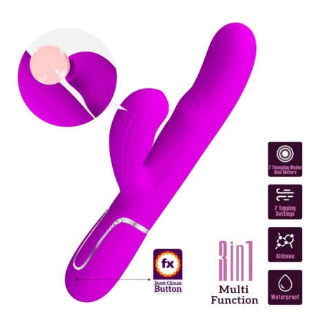 PRETTY LOVE PERLITA VIBRADOR PUNTO G 3 EN 1 MULTIFUNCION VIOETA