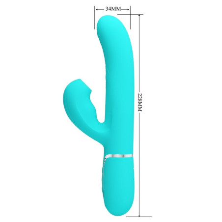 PRETTY LOVE PERLITA VIBRADOR PUNTO G 3 EN 1 MULTIFUNCION VERDE AGUA