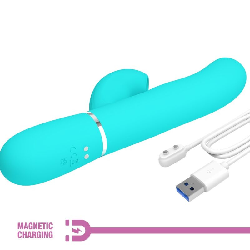 PRETTY LOVE PERLITA VIBRADOR PUNTO G 3 EN 1 MULTIFUNCION VERDE AGUA