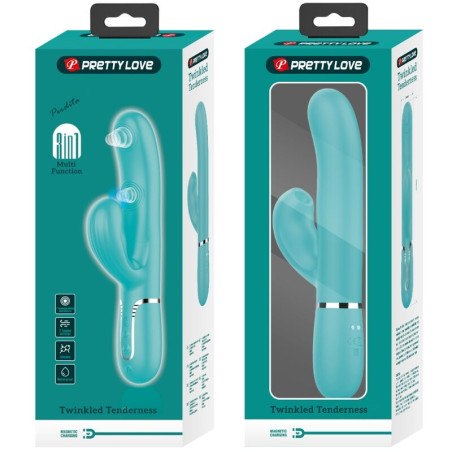 PRETTY LOVE PERLITA VIBRADOR PUNTO G 3 EN 1 MULTIFUNCION VERDE AGUA