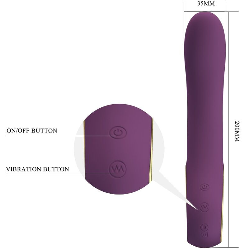 PRETTY LOVE ETHAN VIBRADOR RECARGABLE LILA