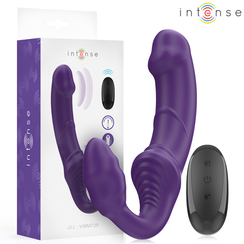 INTENSE JILL VIBRADOR DOBLE 20 CM VIOLETA CONTROL REMOTO