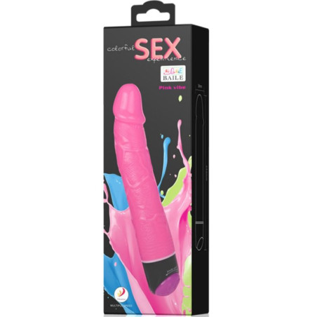 BAILE COLORFUL SEX VIBRADOR REALISTICO ROSA 23 CM