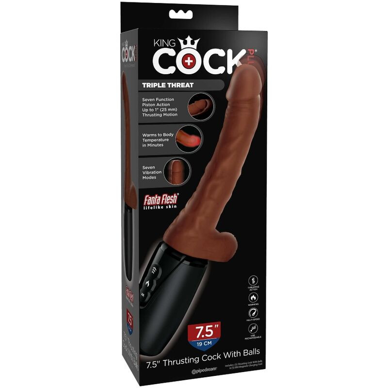KING COCK PLUS TRIPLE THREAT MARRON