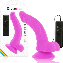 DIVERSIA DILDO REALISTICO FLEXIBLE CON VIBRACION LILA 215 CM O 45 CM 2