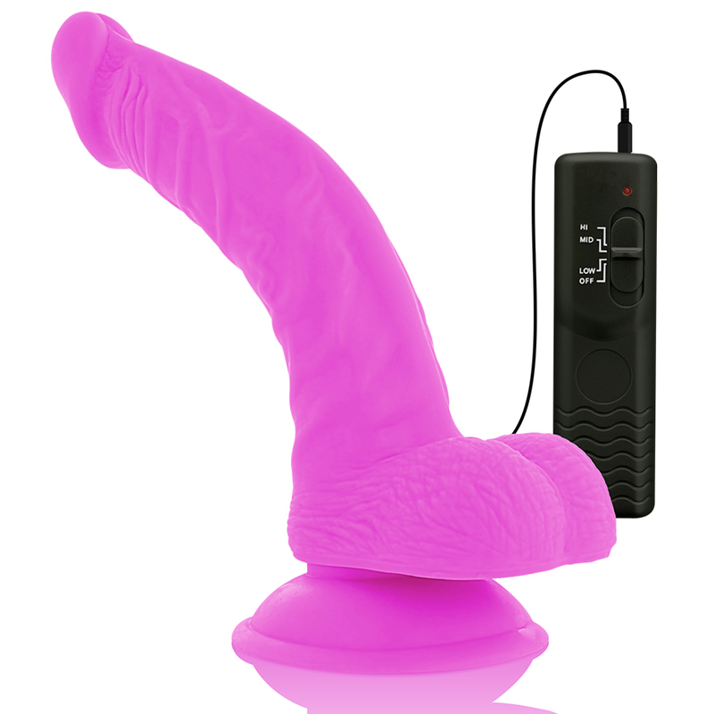 DIVERSIA DILDO REALISTICO FLEXIBLE CON VIBRACION LILA 215 CM O 45 CM