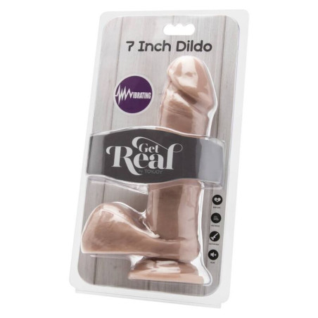 GET REAL DILDO 18 CM CON TESTICULOS VIBRADOR NATURAL