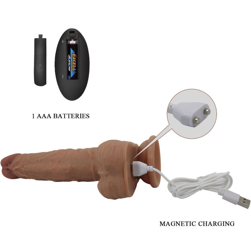PRETTY LOVE JONATHAN DILDO SILICONA 3 VIBRACIONES 3 MEDIDAS INSERCION CONTROL REMOTO 21 CM