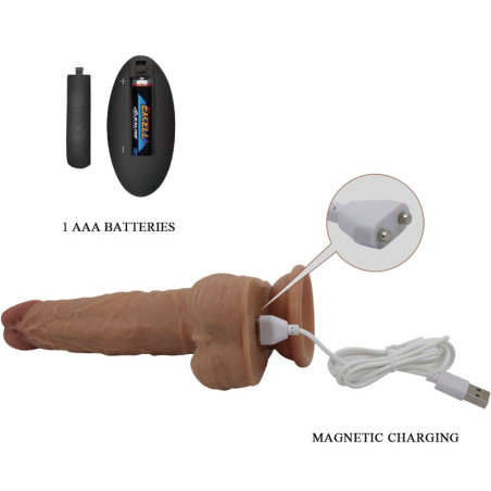 PRETTY LOVE JONATHAN DILDO SILICONA 3 VIBRACIONES 3 MEDIDAS INSERCION CONTROL REMOTO 21 CM
