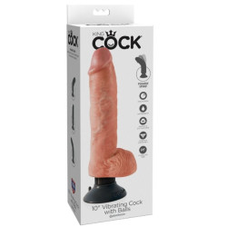 KING COCK DILDO VIBRADOR CON TESTICULOS 255 CM COLOR NATURAL 2