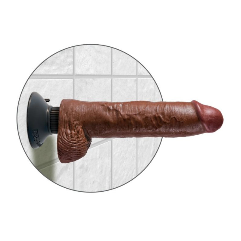 KING COCK DILDO VIBRADOR CON TESTICULOS 255 CM COLOR MARRON