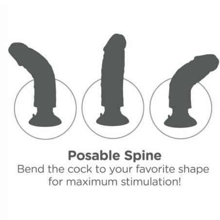 KING COCK DILDO VIBRADOR CON TESTICULOS 255 CM COLOR MARRON