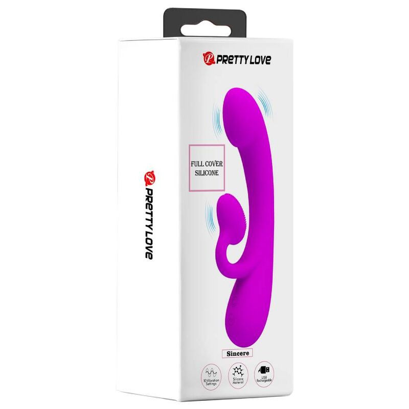 PRETTY LOVE SINCERE VIBRADOR Y SUCCIONADOR DE CLITORIS SILICONA MORADO